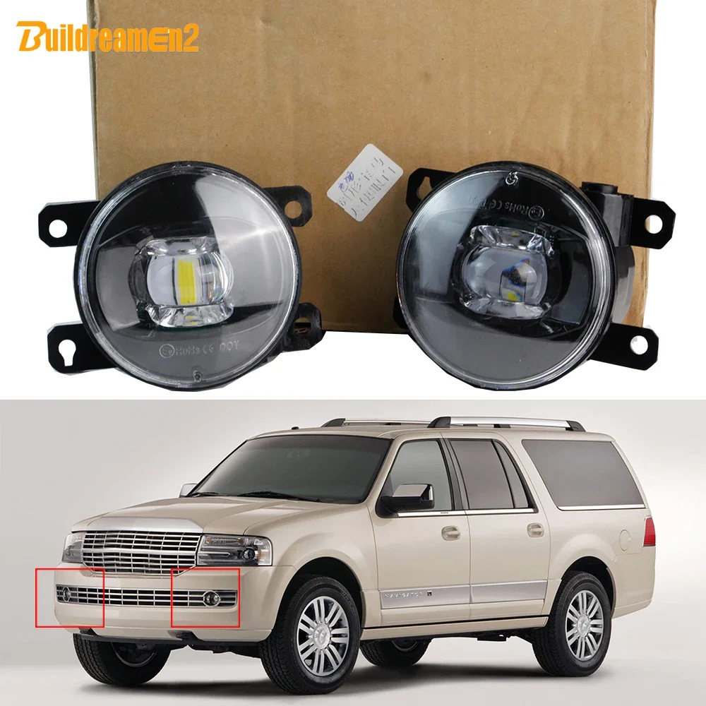 2 X 30W H11 Fog Light Assembly Adjustable Car LED Lens Fog Lamp For Lincoln Navigator 2007 2008 2009 2010 2011 2012 2013 2014