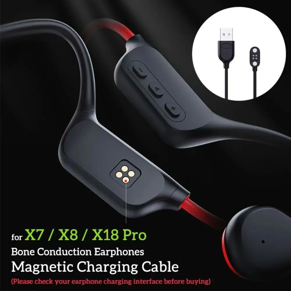 Magnetisches Knochenleitungs-Kopfhörer-Ladegerät, 5 V, 1 A, wasserdichtes Kopfhörer-Ladegerät, kabelloses USB-Netzkabel für YUANS X7/X8/X18pro
