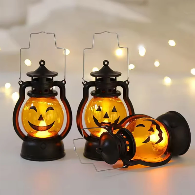 Halloween Hanging Pumpkin Lantern Light Cosplay Pumpkin Lights LED Handheld Lamp for Table Camping Party Home Decor