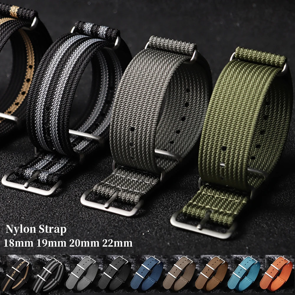 Smartwatch Ring Watches - 品質の高いナイロン製スマートウォッチ用時計ストラップ、シルバーリングバックル、18mm、19mm、20mm、22mm、男女兼用、リブ編み、交換用時計アクセサリー