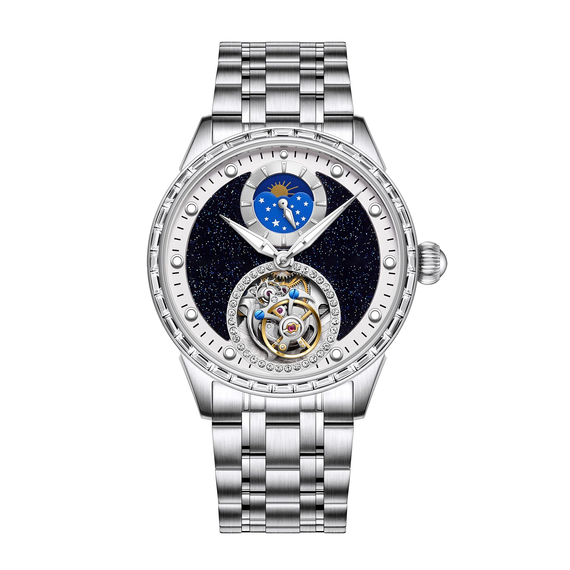 

Часы с турбийоном, автоматические механические часы, водонепроницаемые часы с сапфировым стеклом, роскошные мужские часы