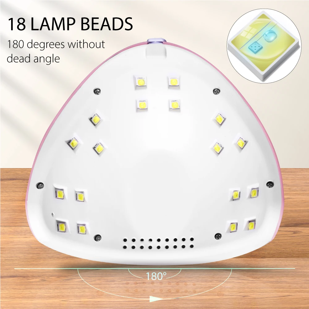 CNHIDS-18 UV LED Lamp Nail Dryer para cura Gel polonês, fototerapia máquina, ferramenta de manicure profissional, equipamento do salão