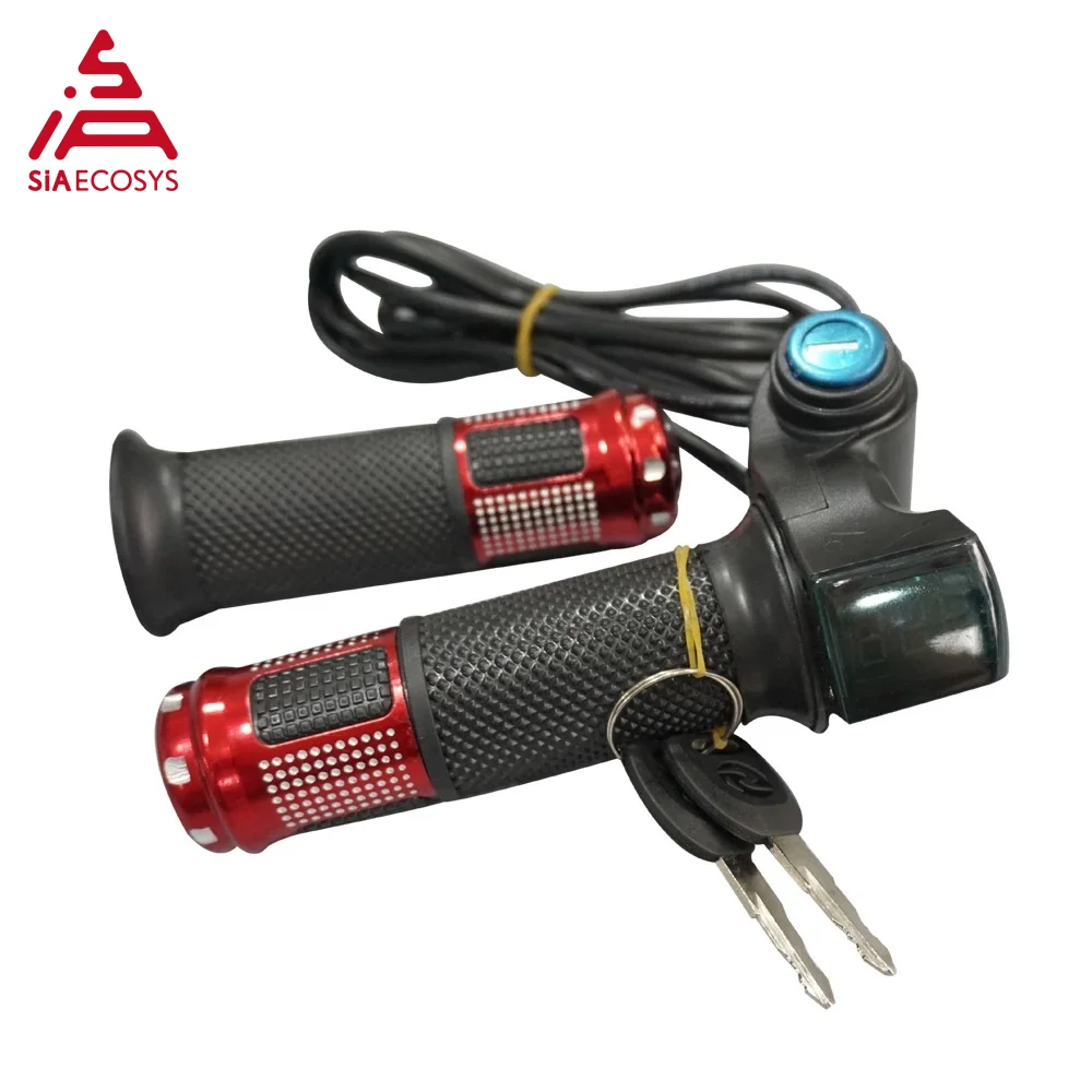 Siaecosys Full Twist Gashendel Met Spanning En Ontsteking Display Handvat Voor Elektrische Scooter Motor