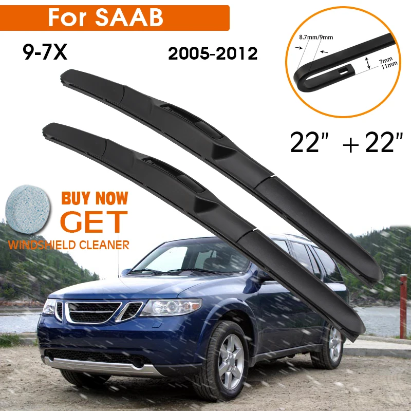 

Автомобильный стеклоочиститель для SAAB 9-7X 2005-2012 лобовое стекло резиновый силиконовый запасной передний стеклоочиститель 22 "+ 22" LHD RHD автомоб...