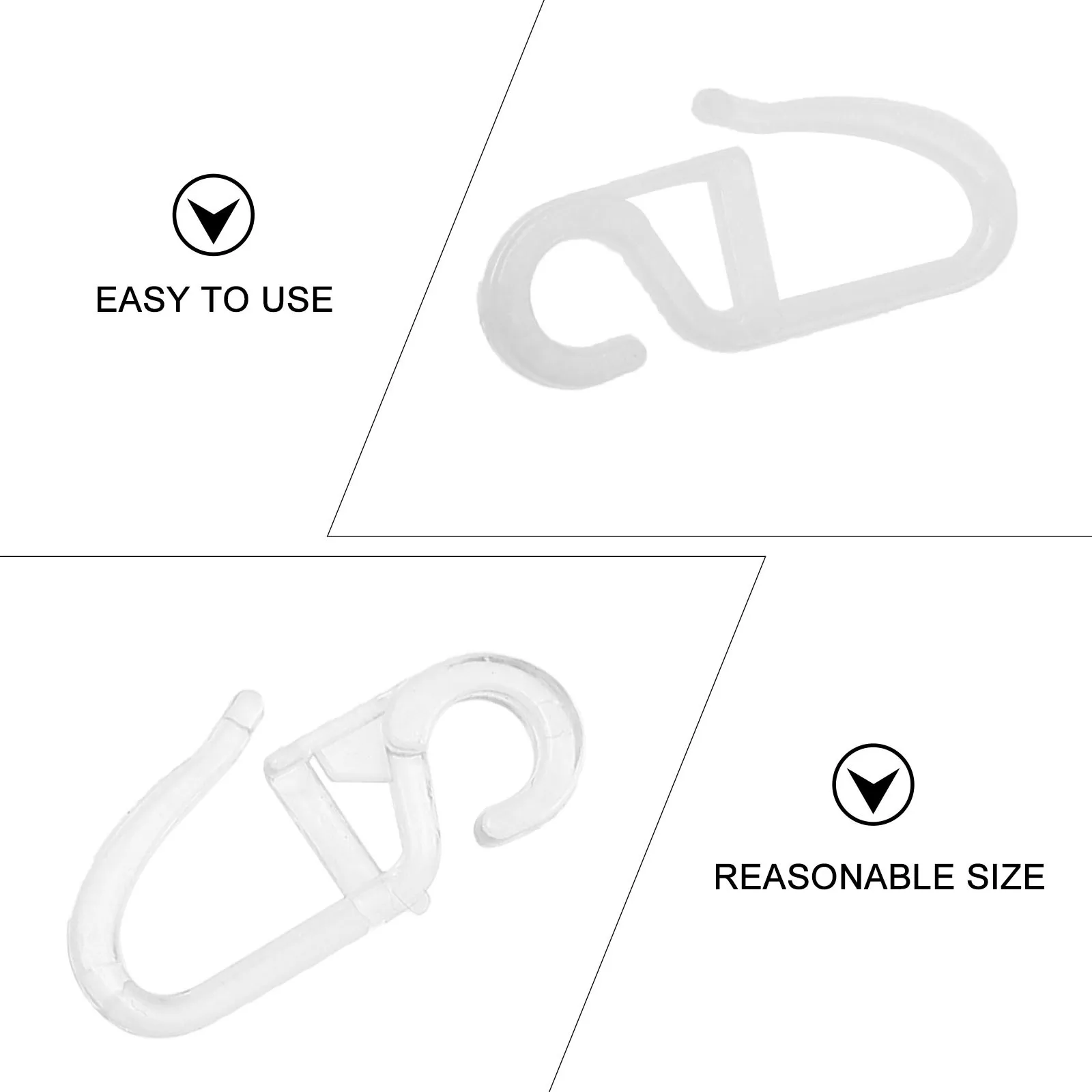 

300Pcs Plastic Curtain Hooks Shower Curtain Hangers for Home Bathroom Window Curtains Practical S Shape Hanging Hooks