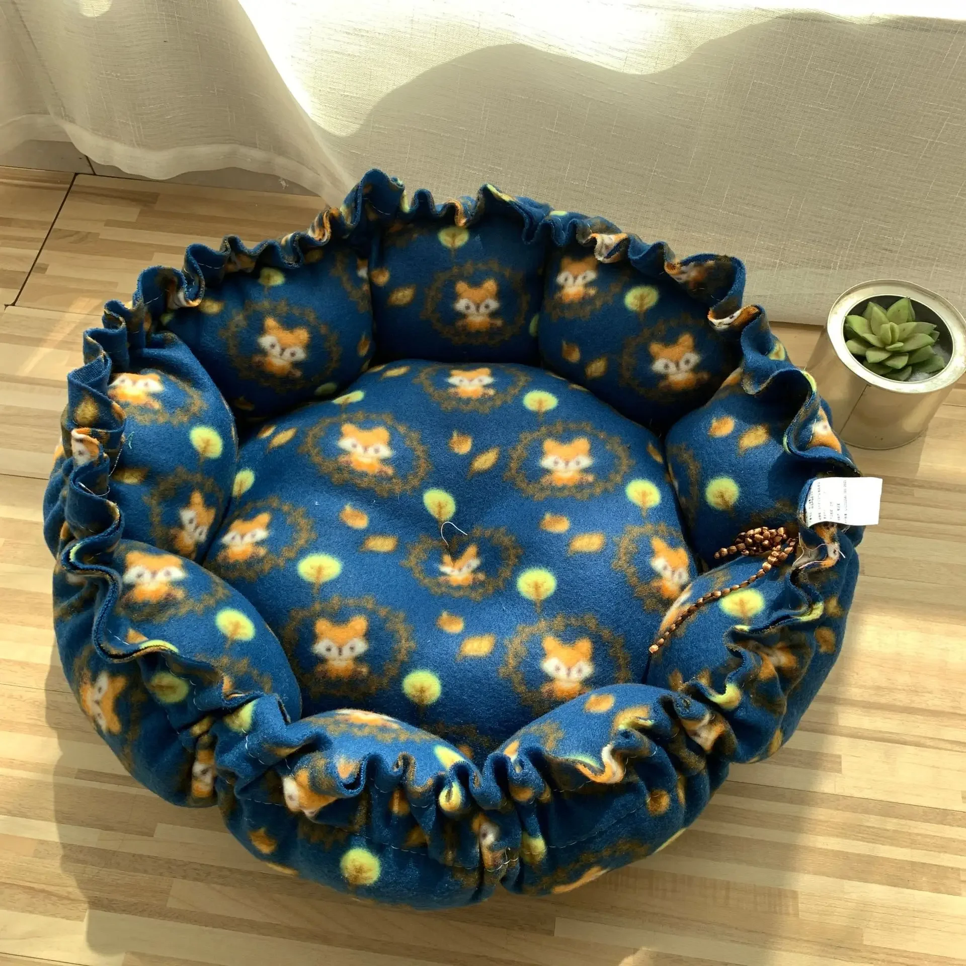 Round Cat Bed Plush House Long Pet Bed For Cats Cushion For Dogs Mat Warm Home Washable Dog Sofa Soft Sleeping Pet Accessories