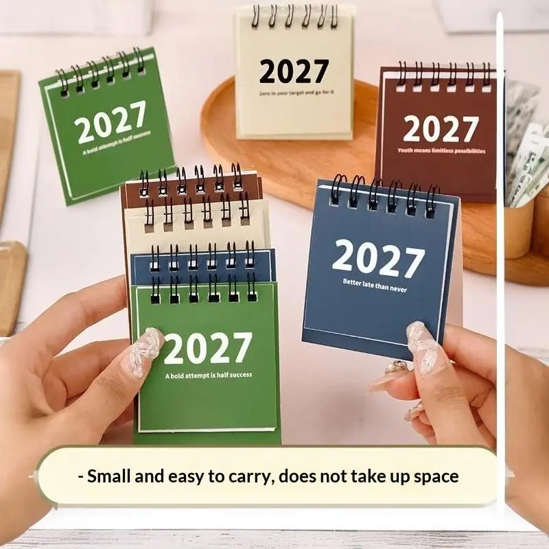 2027 Vintage Minimalist Monthly Desk Calendar with Memo Notes Easy Tear Pages for Home Office Daily Plan Arrangement