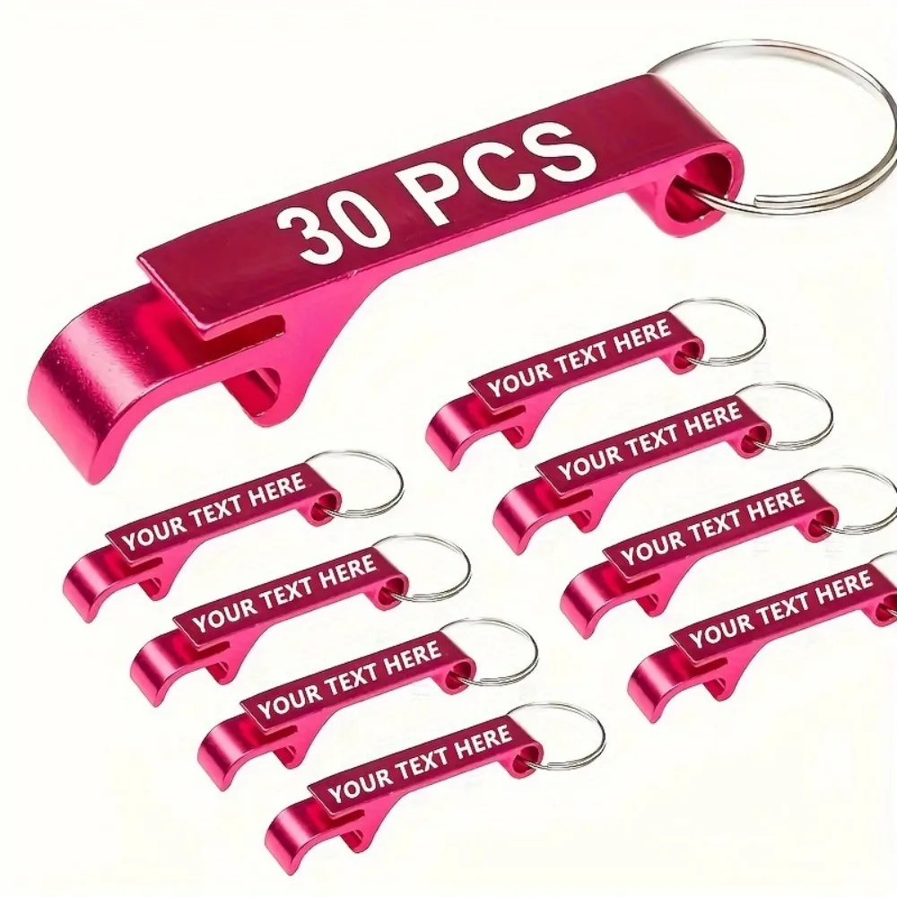 30 gepersonaliseerde aluminium sleutelhanger-flesopener - perfect voor huwelijksgeschenken, jeugdfeesten en relatiegeschenken