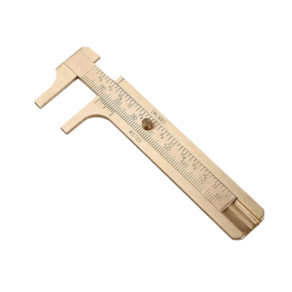 1 pçs cobre vernier caliper material premium cm Polegada escala dupla de alta precisão ferramenta medição jóias cobre vernier caliper
