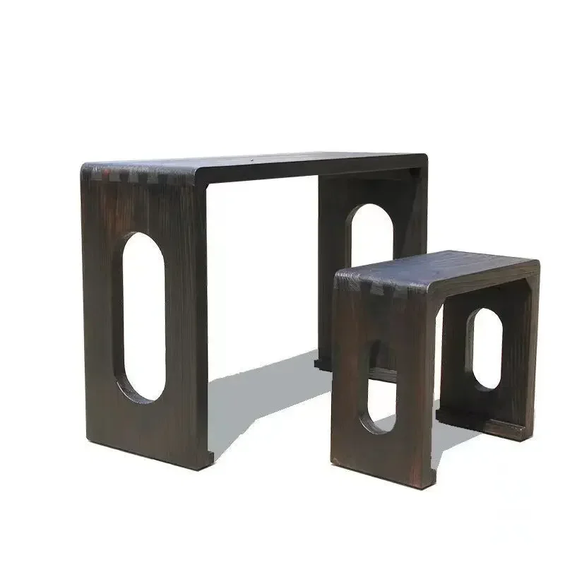 

Multifunctional solid wood integrated paulownia guqin table and stool ancient style Sinology calligraphy integrated table