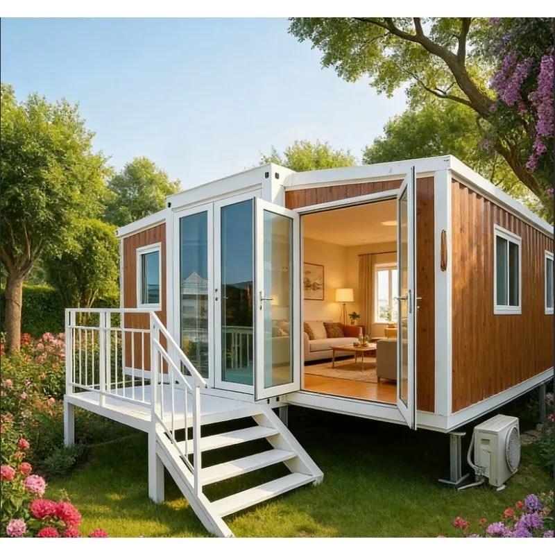 20ft Wood Nordic Folding Container House 2 Bedroom Prefab Tiny Home with Bathroom Easy Assembly for Outdoor Camping