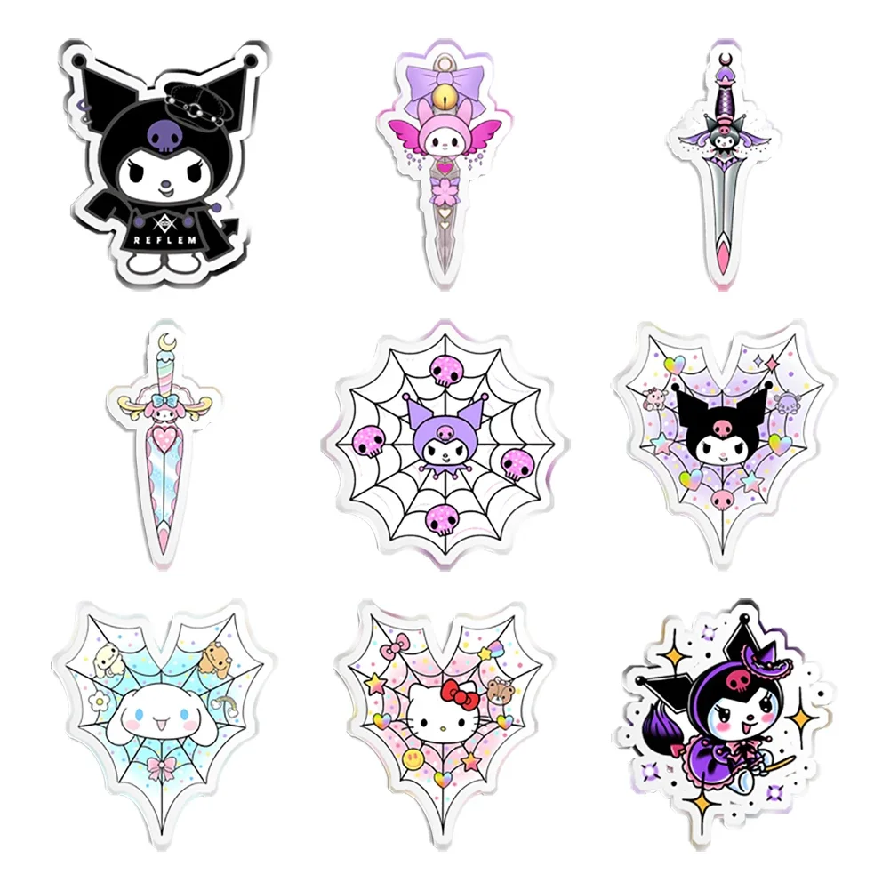 9 teile/satz Mini transparente Acryl Planar Harz Designs Handwerk Sanrio Charaktere gemischte Harz-Sets