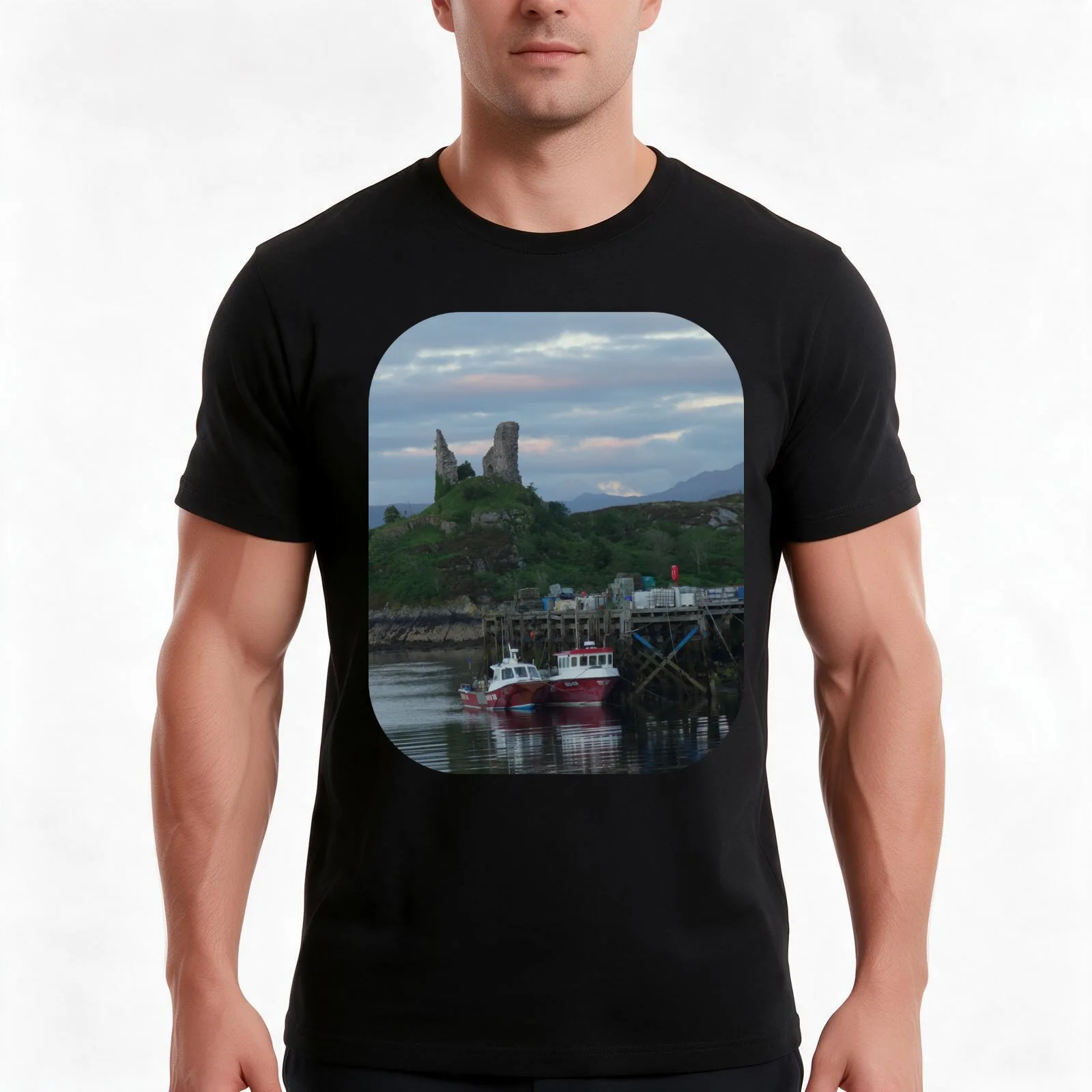 Saucy Mary's Castle T-Shirt, Summer Casual Cotton Tee, Oversized Streetwear Tops, Vintage Graphic Print, Loose Fit Short Sleeve