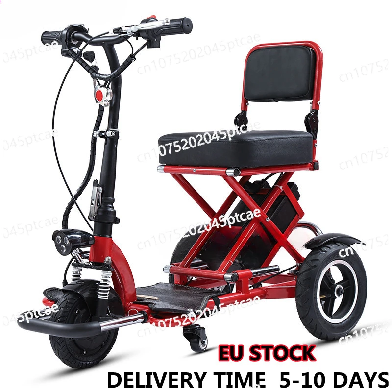 Foldable Electric Tricycle Scooter, Elderly Mobility Scooter, Disabled, 48V, 12A, 50km