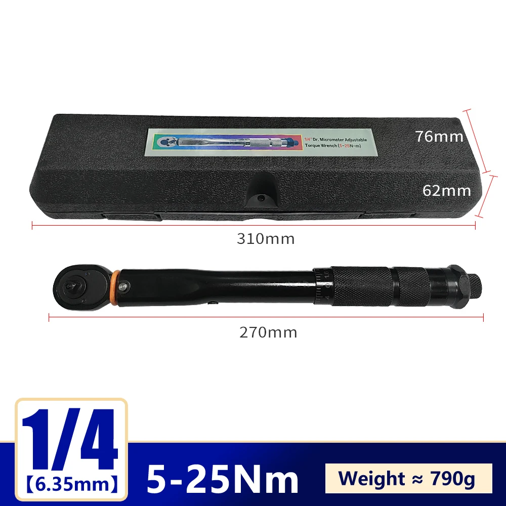Verstelbare Momentsleutel Set 1/4 "3/8" 1/2 "Drive Precisie Preset Tool voor Auto Fiets Vierkante Ratel reparaties Handje