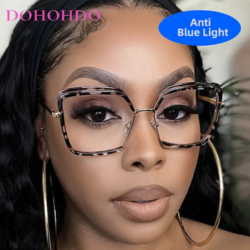 

Luxury Designer Oversized Square TR90 Blue Light Blocking Glasses Women Men Fashion Computer Eyeglasses Gaming Glasses Unisex