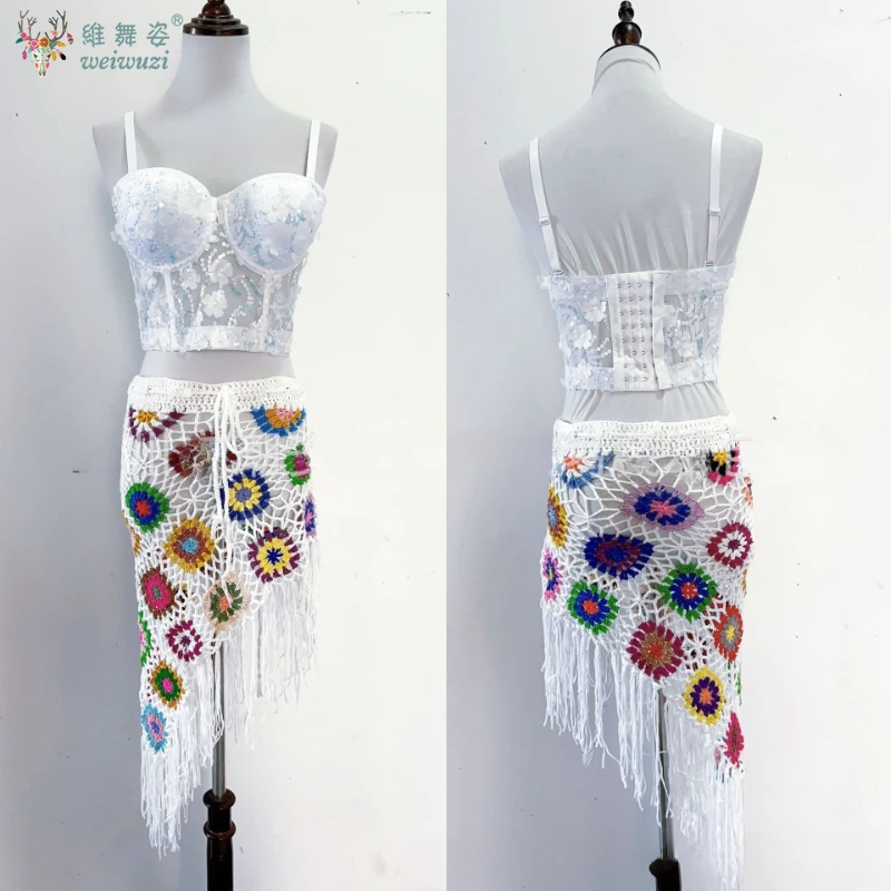 Sexy clube shaper senhoras colheita topos moda streetwear camisa mulher roupas regata dança do ventre hip cachecol borla triângulo cachecol