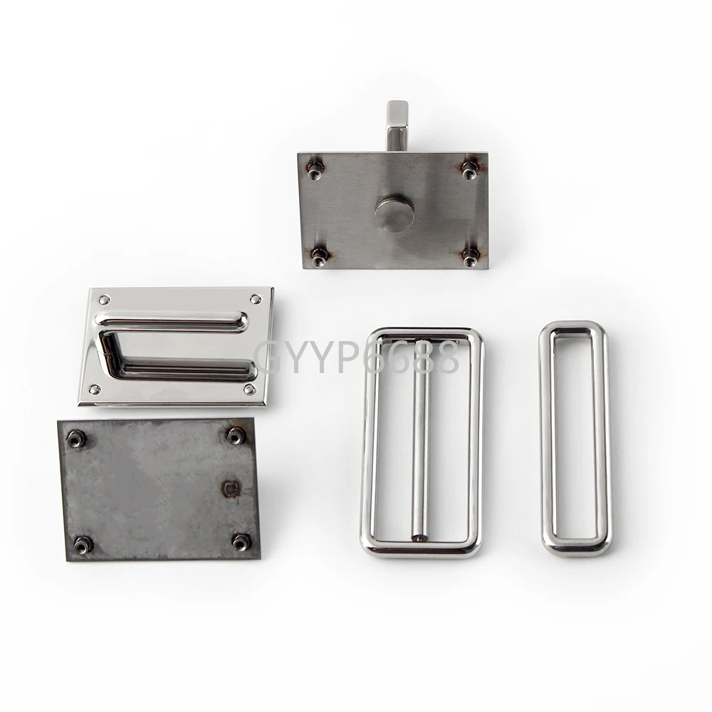 1/2/5Sets Silver Stainless Steel Arch Bridge Square Rotating Lock For Chest Backpack Handbags Bags Metal Clasp Lock Accessories