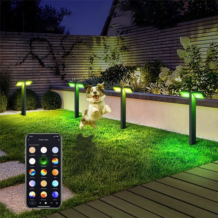 

The New Smart IP65 Waterproof Double Head Lawn Lights Villa Garden Park Garden Landscape Lighting APP Adjustment