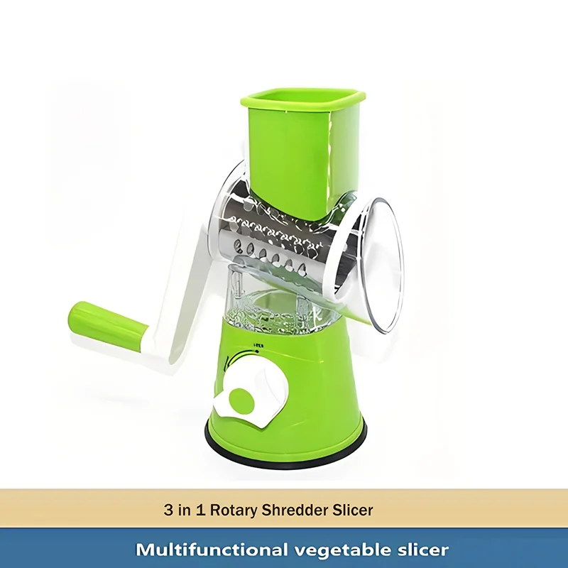 

Kitchen Multifunctional Vegetable Slicer Fruit Cutter Cheese Shredder Tabletop Rotary Drum Grater