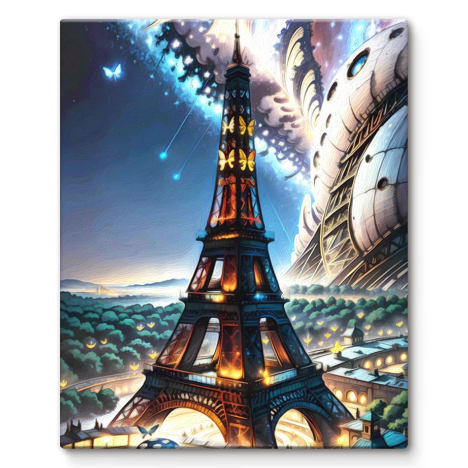 

SDOYUNO Painting By Number Adults New Paris Tower Scenery On Canvas Handmade Paint Kit Color Markers Picture Paint Arts Crafts