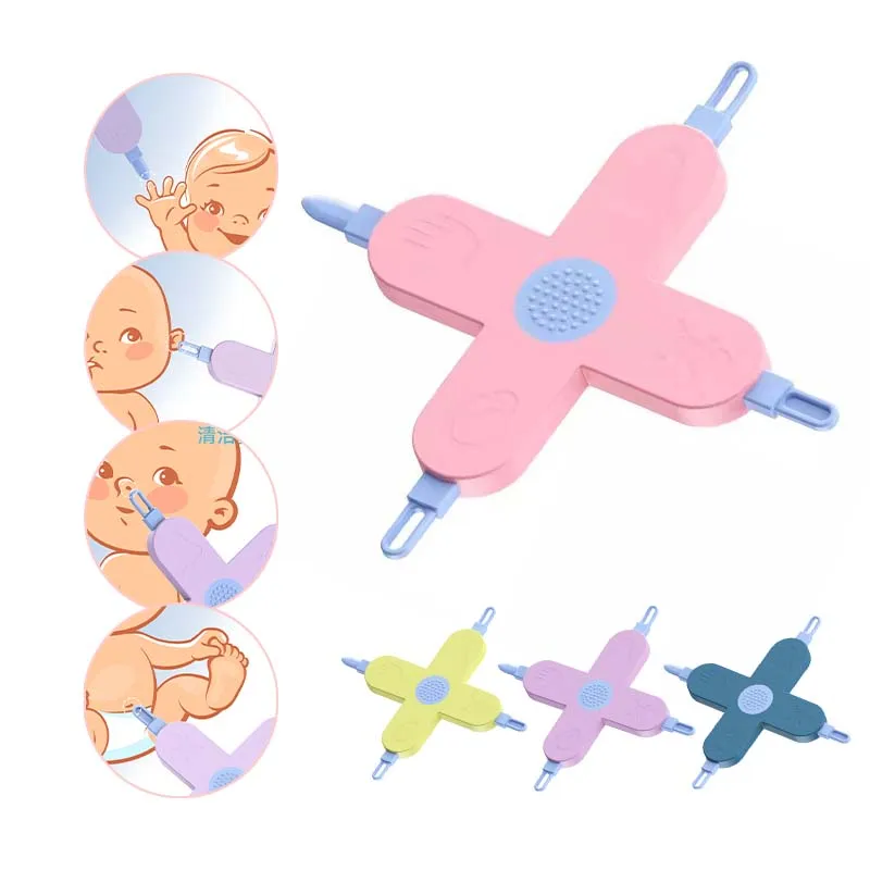 4-in-1 Care Gadget Baby Dig Booger Clip Infants Ear Nose Navel Clean Tools Kids Tweezers Cleaning Toddler Nasal Care Supplies