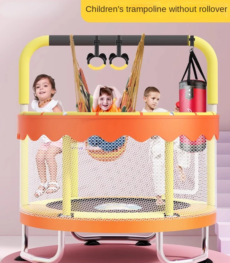 

Household Children's Indoor Small Baby Rub Family Bounce Bed with Safety Net Adults and Children Trampoline