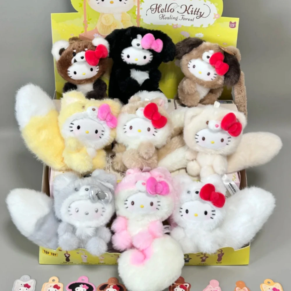 Sanrio Characters Kitty Healing Forest Blind Box Pendant Surprise Bag Keychain Collection Model Desktop Action Figure Ornament view 2