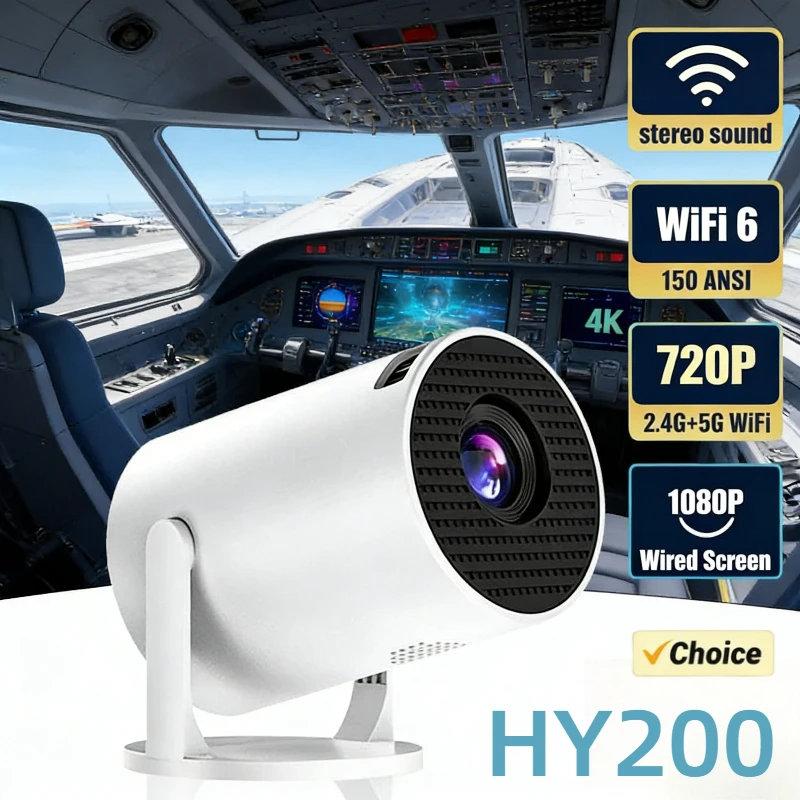 

HY200 1080P Portable Projector New 270 Adjustable Angle Movie Projector for Phone Laptop TV Box Speaker HDMI USB Input