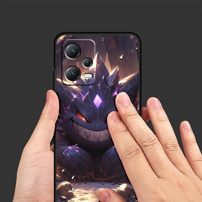 Trend Cartoon Cute Pokemon For Xiaomi Redmi Note 13 12R 12 12S Turbo 11 11T 11S 10 10S Pro Plus 5G Black Cover Phone Case