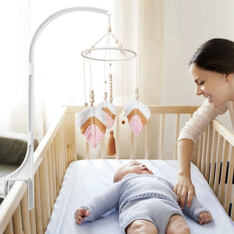 ABFB-Supporto mobile per culla, supporto per campanello da letto regolabile con doppio foro, facile da installare, sicuro e durevole