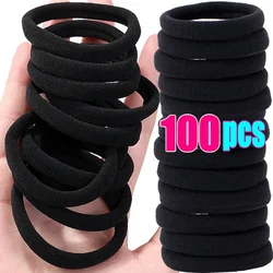 Fasce per capelli alte elastiche per donne Ragazze Fascia per capelli nera Cravatte in gomma Porta coda di cavallo Scrunchies Accessori per capelli fascia per bambini