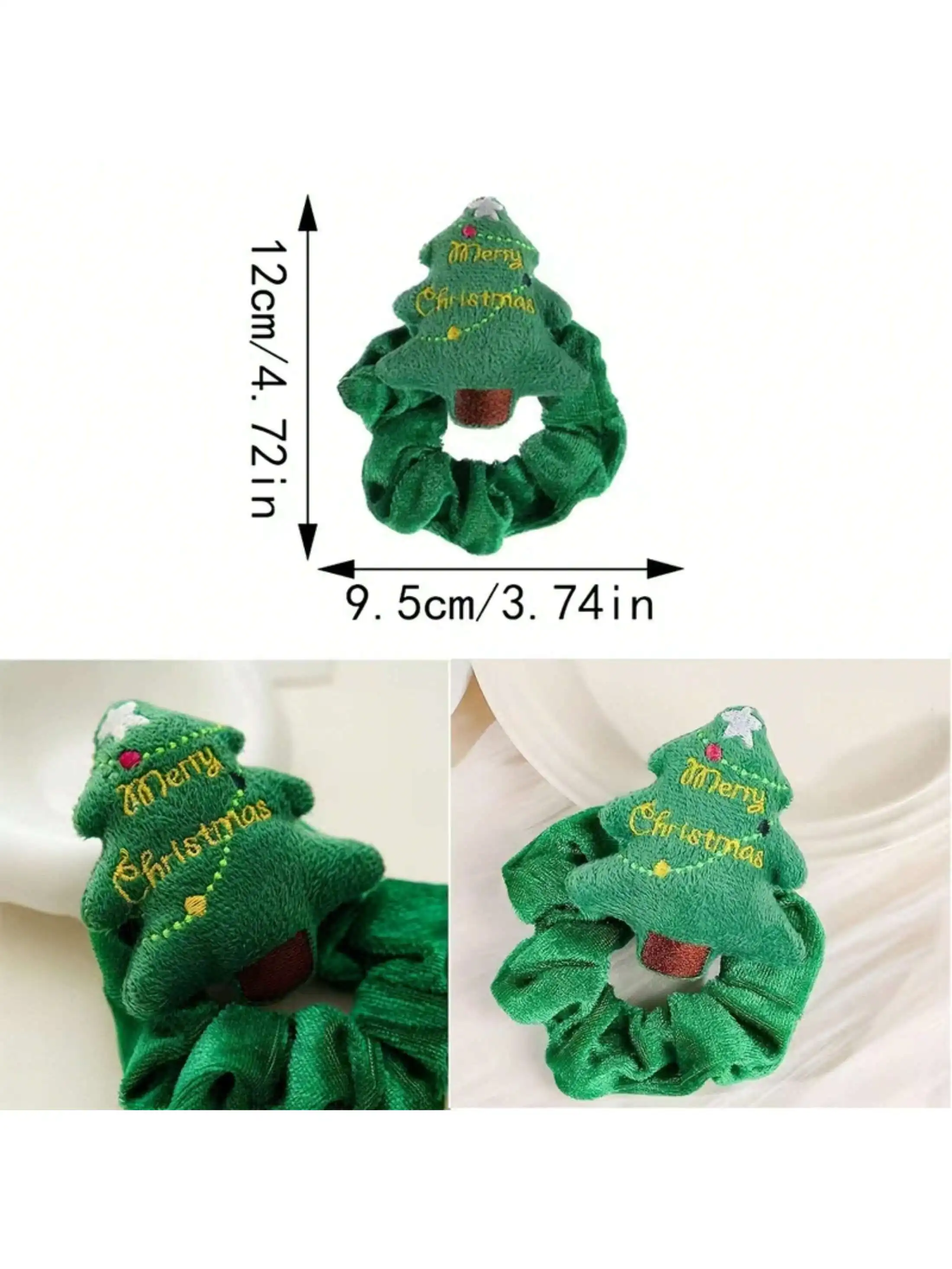 قطعة واحدة من ربطة شعر عيد الميلاد الاحتفالية - ربطة شعر بتصميم سانتا كلوز والرنة، ربطة شعر مرنة متينة لحفلات العطلات، يوميًا #6