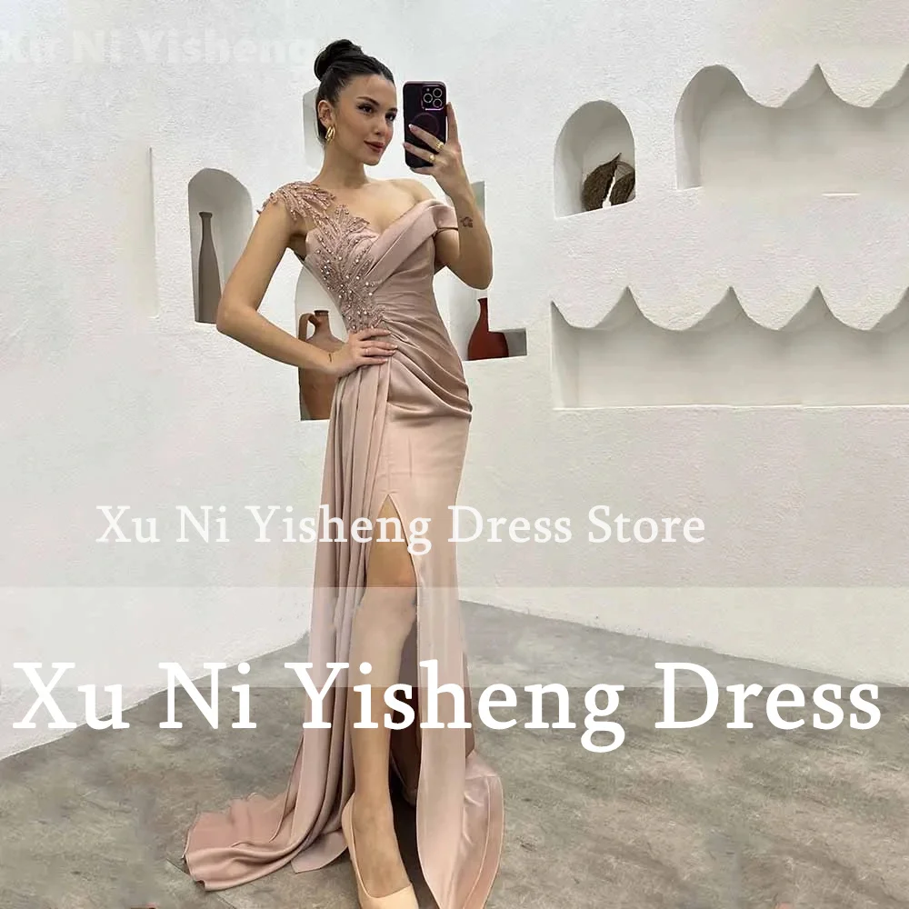 Arab Prom Dresses For Women Sleeveless Floor-Length Lace Appliques Mermaid Formal Evening Dress 2024 Long Wedding Party Dress