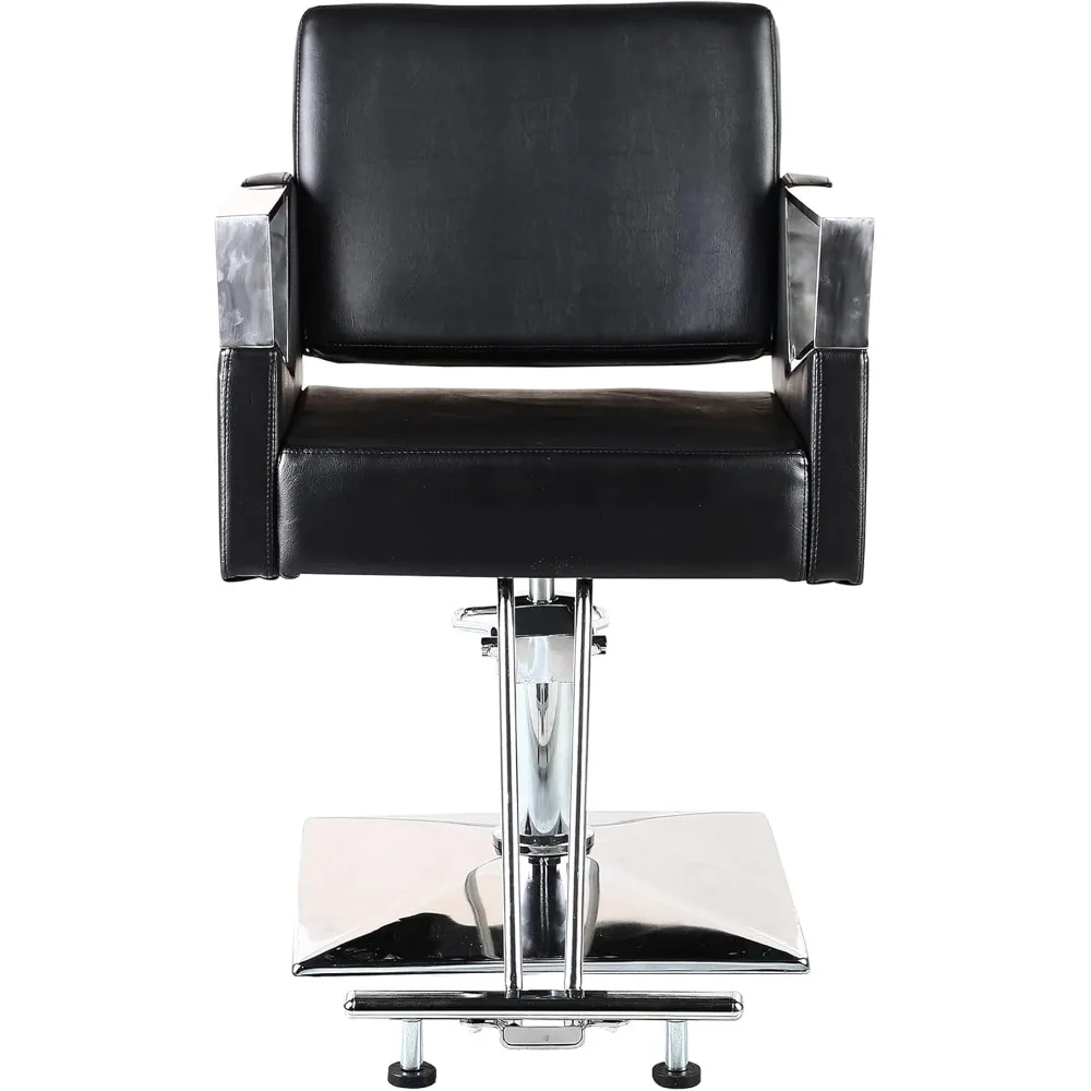 كرسي صالون الحلاقة كرسي تصفيف الشعر كرسي الصالون قاعدة مربعة سوداء #3