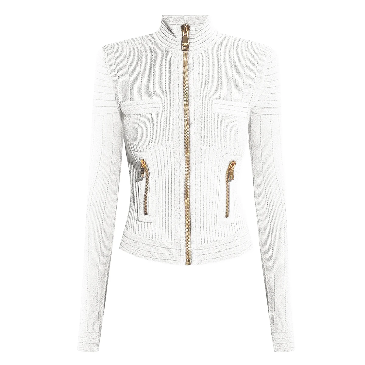 

Spring And Autumn New High Quality Fashion Atmosphere Commuter Knitted Shirt Long Sleeve Round Neck Cardigan Woolen Coat