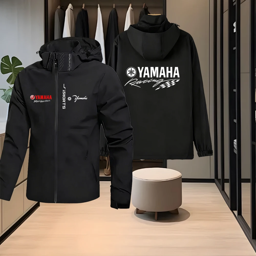 Chaqueta ligera con capucha para hombre con logo Yamaha, chaqueta impermeable y resistente al viento para exteriores, diseñada específicamente para montañismo,