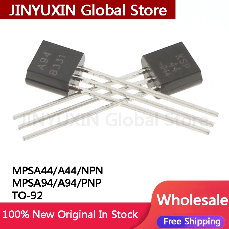 100Pcs MPSA44 A44 NPN MPSA94 A94 MPSA56 MPSA14 PNP TO-92 In Stock Wholesale