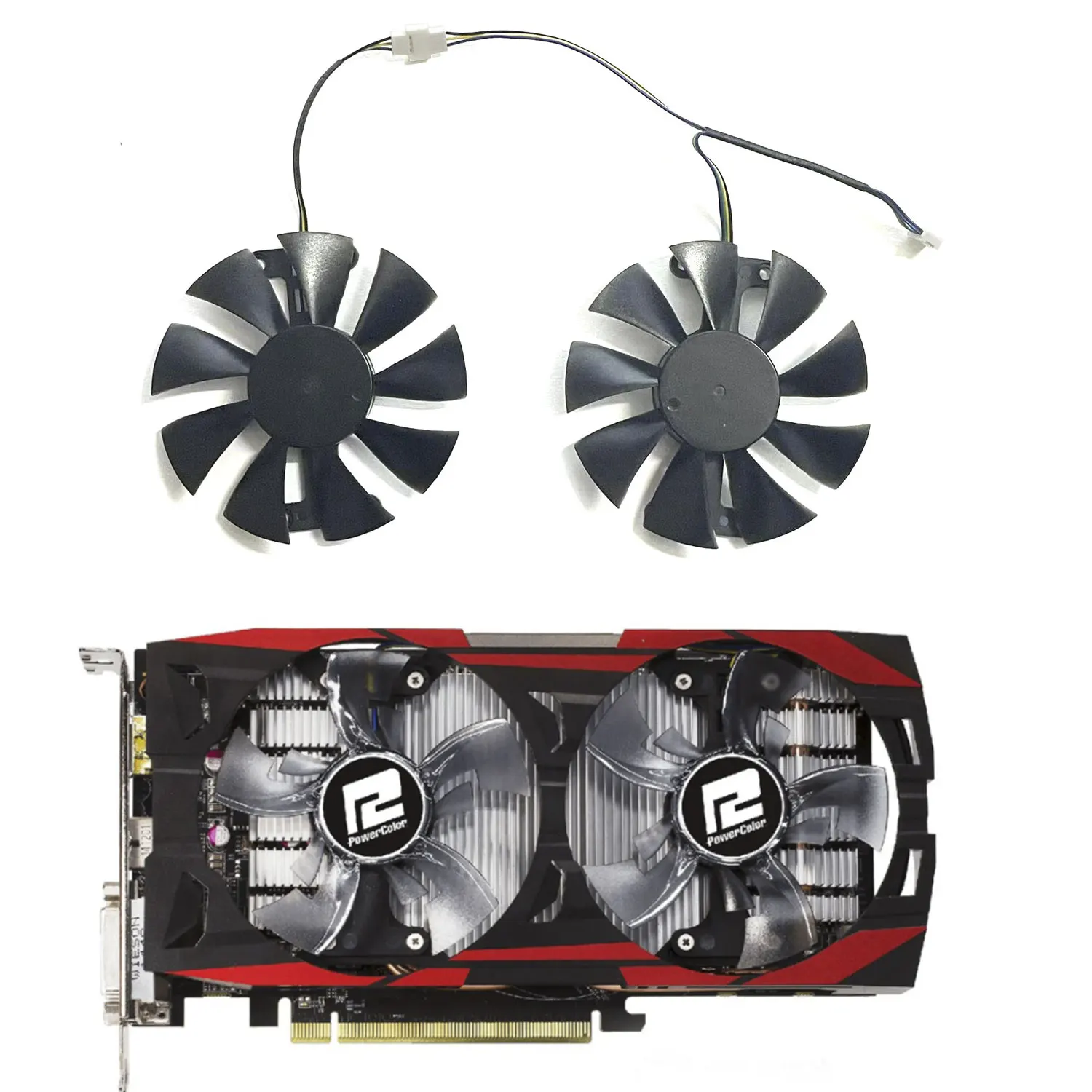 

2 FAN Brand new DIY FAN 85MM 4PIN suitable for DATALAND Radeon R9 370X 370 270 270X graphics card replacement fan