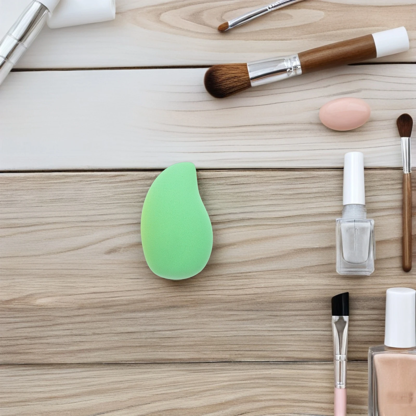 6 stuks make-upspons mangovorm zachte foundation bladerdeeg dual-purpose droog nat gebruik gezichtstool