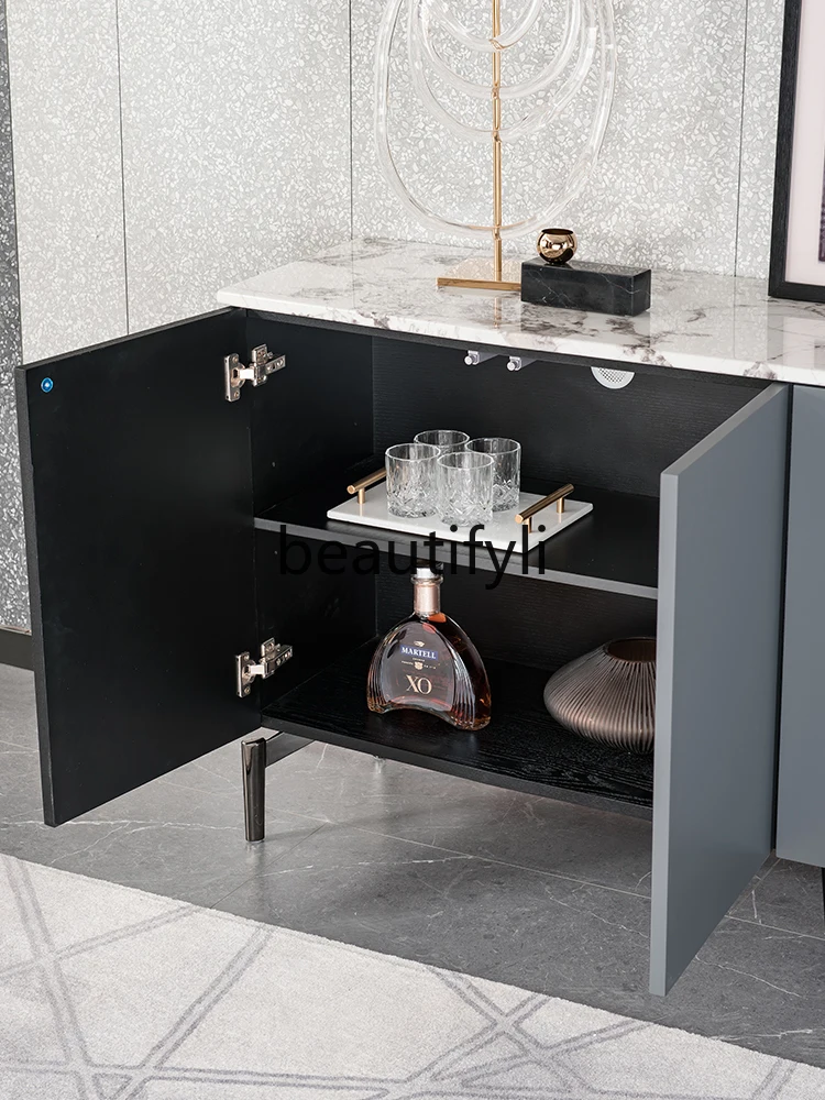 Italian Minimalist Restaurant Furniture Marble Sideboard Cabinet Modern Minimalist Light Luxury Storage Cabinet