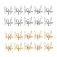 10Pcs 3D Movable Butterfly Shaped Hair Clips Metal Hollow Metallic Flying Butterfly Barrettes Kit Hair Accessories Women