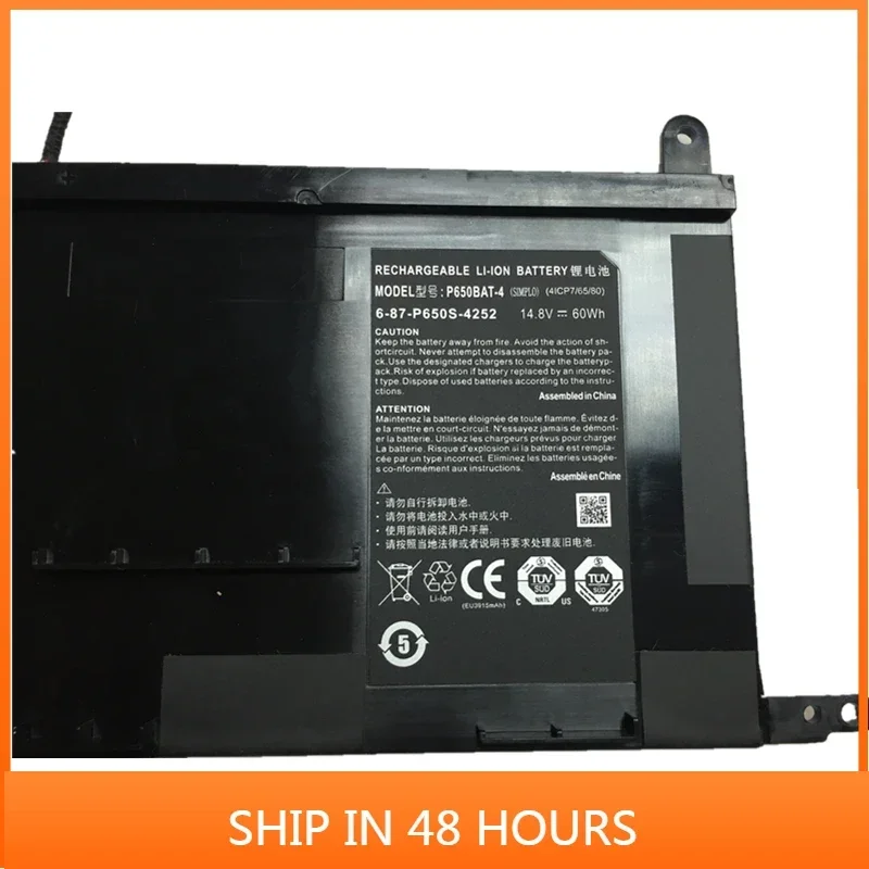 P650BAT-4 6-87-P650S-4U31  for Clevo P650SG P650SA P650SE 14.8V 60Wh Hasee Z7 Series Li-ion   Laptop battery
