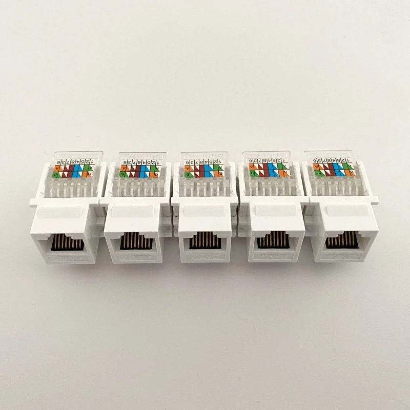 5Pcs CAT6 UTP Network Module Tool-free RJ45 Connector Information Socket Computer Outlet Cable Adapter Keystone Jack