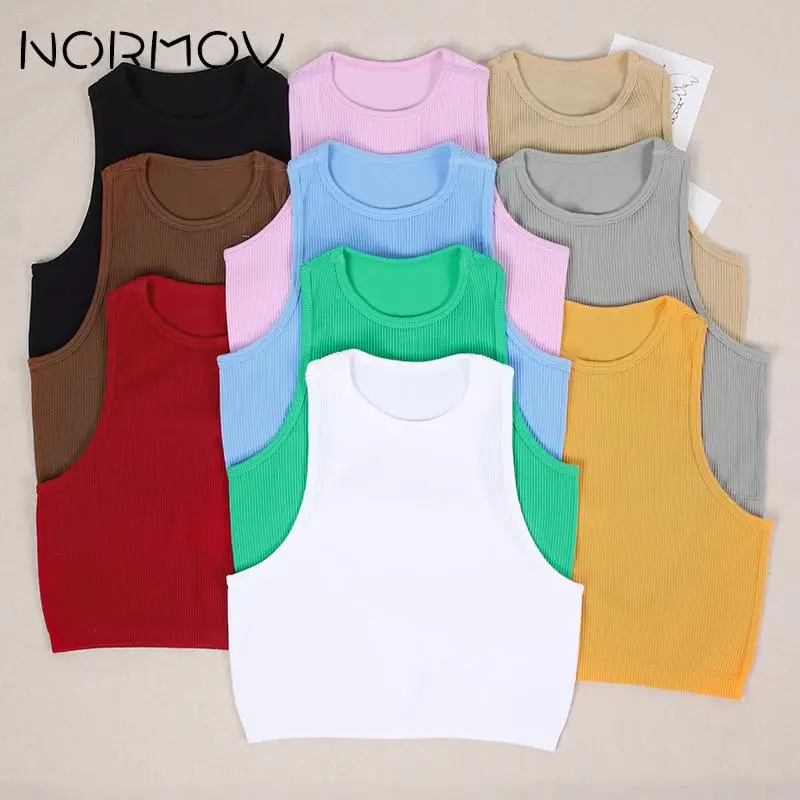 NORMOV – gilet de Yoga sans couture pour femmes, haut de soutien-gorge de sport côtelé, débardeur sans rembourrage, haute résistance, sous-vêtements