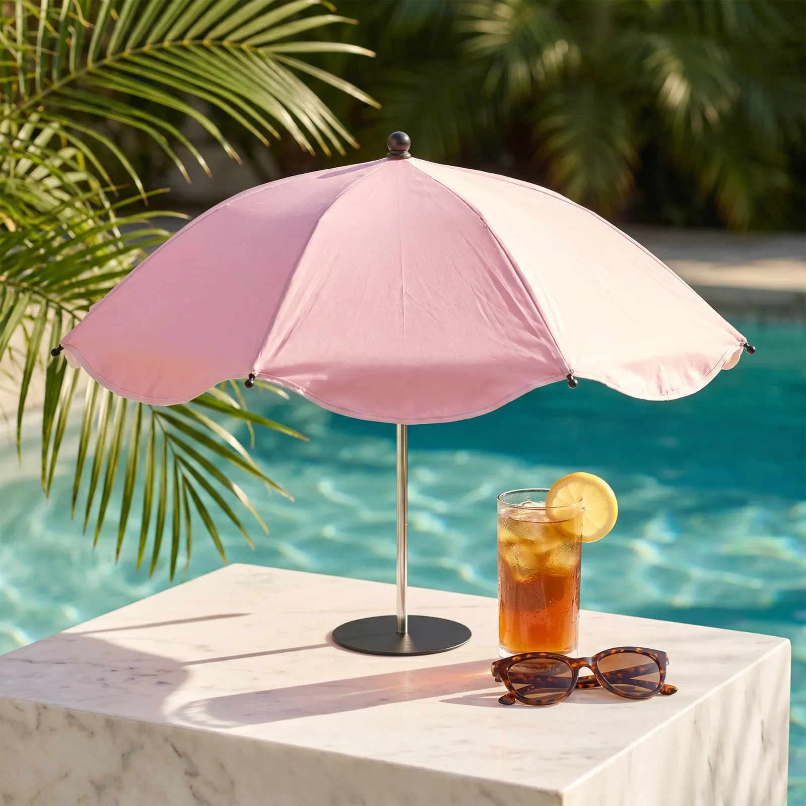 Mini Desktop Table Canopy Table Umbrella Parasol Garden Backyard Deck Umbrella for Drinks and Phones, Tabletop and Poolsides Use