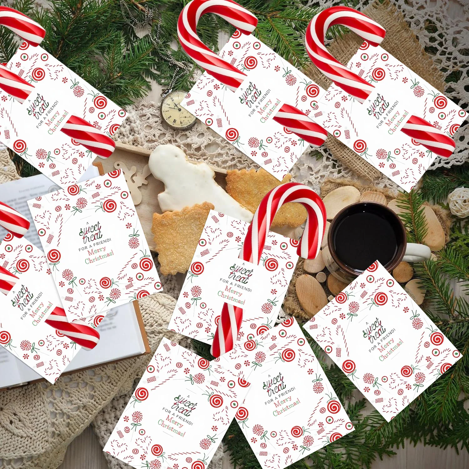 10/20/50 قطعة مصاصات عيد الميلاد في بطاقات الزخرفية حفلة عيد الميلاد الديكور 2025 عيد الميلاد عطلة نافيداد ناتال السنة الجديدة Gift2026 #6