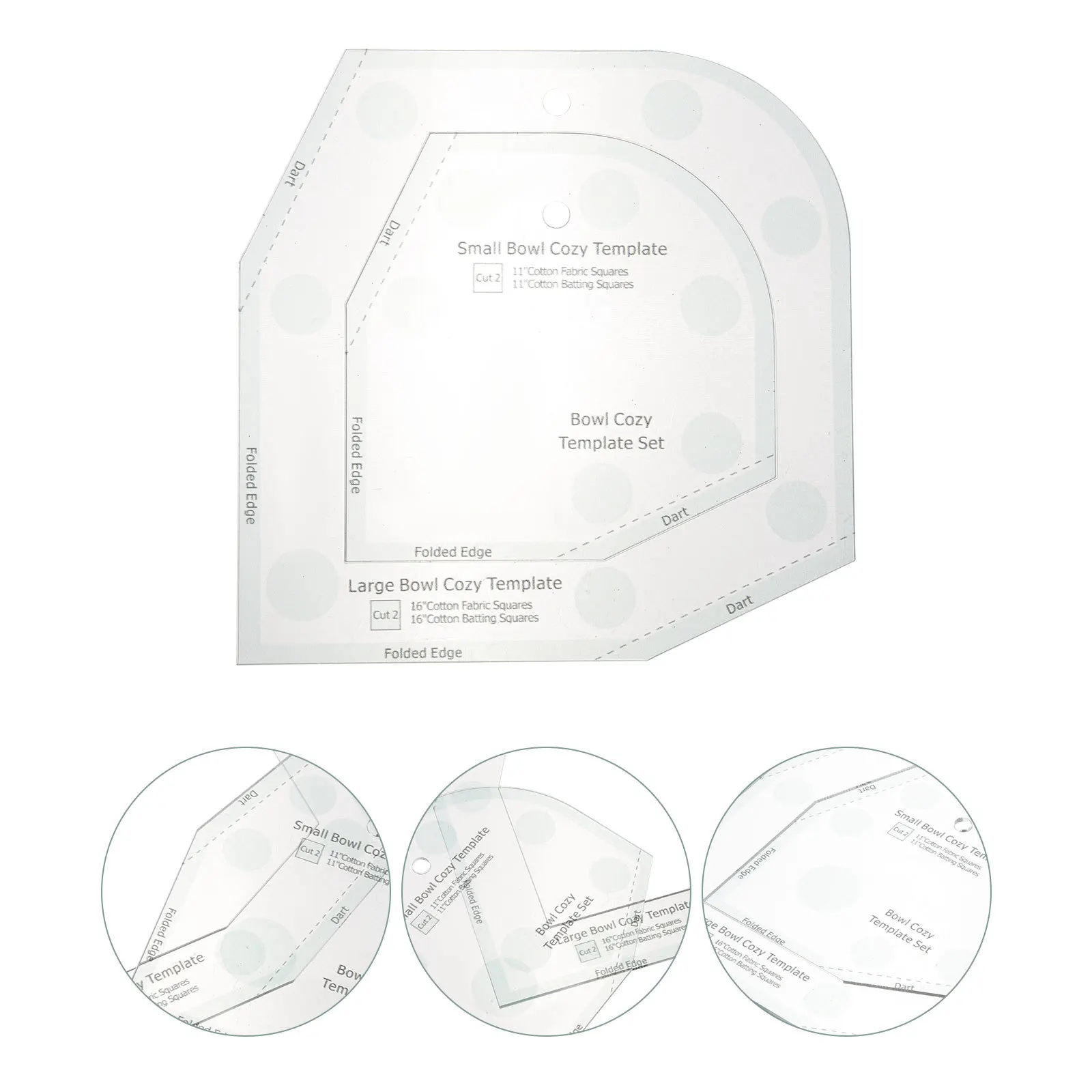 

1pcs Sewing Ruler Acrylic Bowl Wrap Stencil For Quilting Patchwork Diy Craft Tool Lightweight Portable Bowl Wrap Sewing