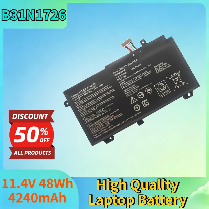 New B31N1726 11.4V 48Wh 4240mAh Battery for ASUS TUF Gaming FX80 FX80G FX504 FX504G FX504GD FX504GE High Quality Laptop Battery
