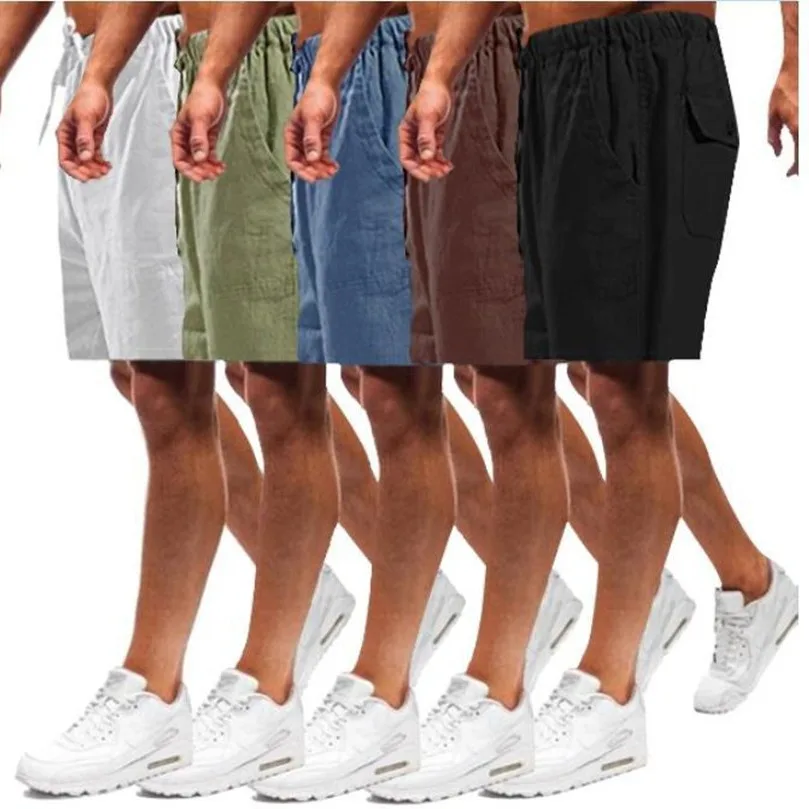 

Men's Casual Cotton Linen orts And Pants Straight Leg ket Detail mid Waist Five Inch Summer Season Other Casual Scenarios